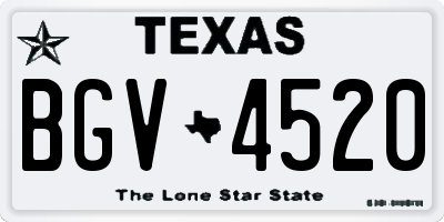 TX license plate BGV4520