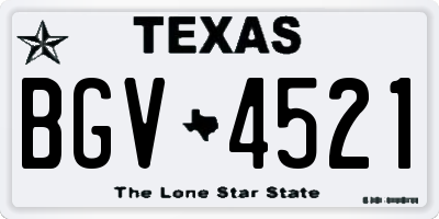 TX license plate BGV4521