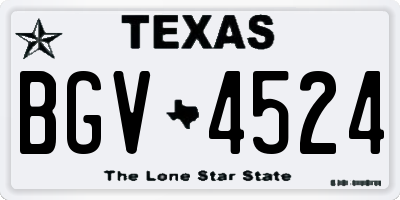 TX license plate BGV4524