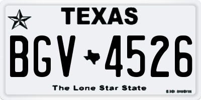 TX license plate BGV4526