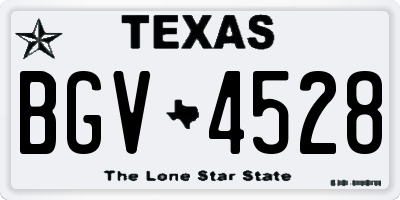 TX license plate BGV4528