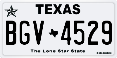 TX license plate BGV4529
