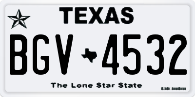 TX license plate BGV4532