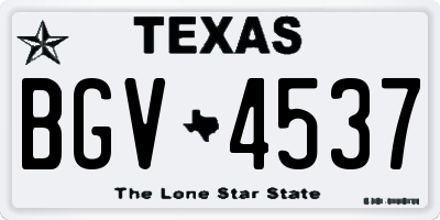 TX license plate BGV4537