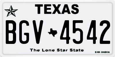 TX license plate BGV4542