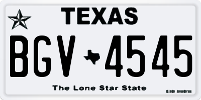 TX license plate BGV4545