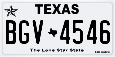 TX license plate BGV4546