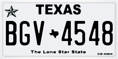 TX license plate BGV4548