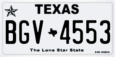 TX license plate BGV4553