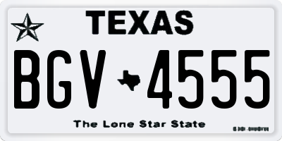 TX license plate BGV4555