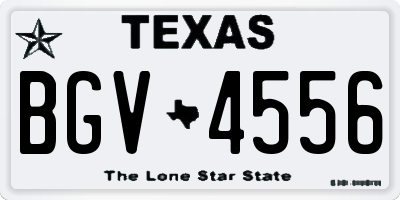 TX license plate BGV4556