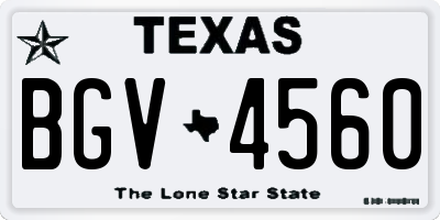 TX license plate BGV4560