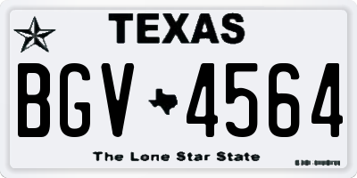 TX license plate BGV4564