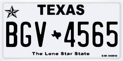 TX license plate BGV4565