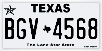 TX license plate BGV4568