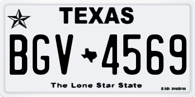 TX license plate BGV4569