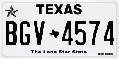 TX license plate BGV4574