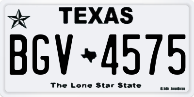 TX license plate BGV4575