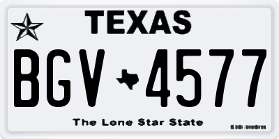 TX license plate BGV4577