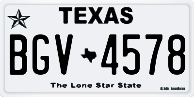 TX license plate BGV4578