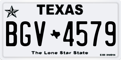 TX license plate BGV4579