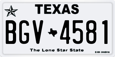 TX license plate BGV4581