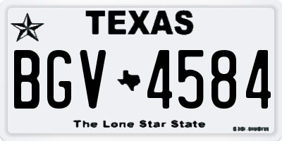 TX license plate BGV4584