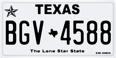 TX license plate BGV4588