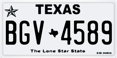 TX license plate BGV4589