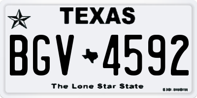 TX license plate BGV4592