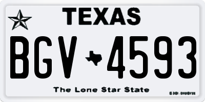 TX license plate BGV4593