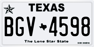 TX license plate BGV4598