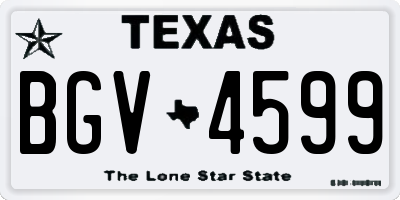 TX license plate BGV4599