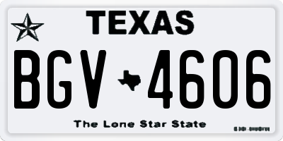 TX license plate BGV4606