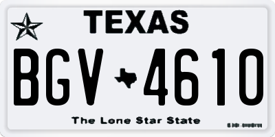TX license plate BGV4610