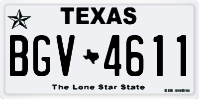 TX license plate BGV4611