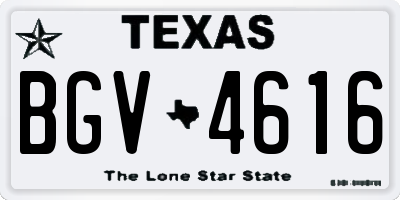TX license plate BGV4616
