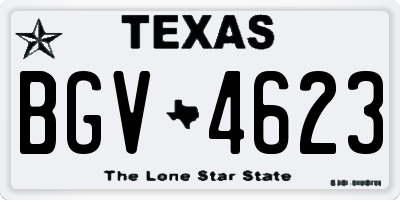 TX license plate BGV4623