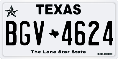 TX license plate BGV4624
