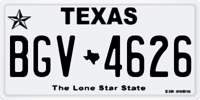 TX license plate BGV4626