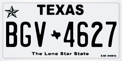 TX license plate BGV4627