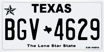 TX license plate BGV4629