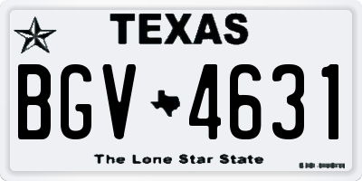 TX license plate BGV4631