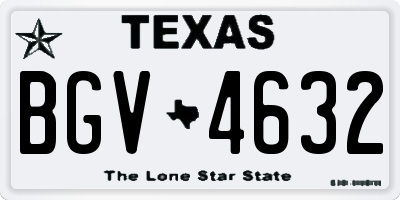 TX license plate BGV4632