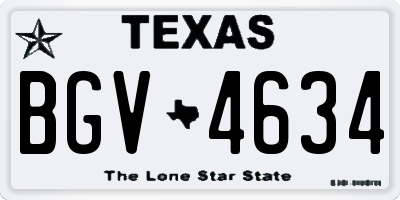 TX license plate BGV4634