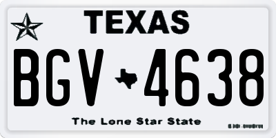 TX license plate BGV4638