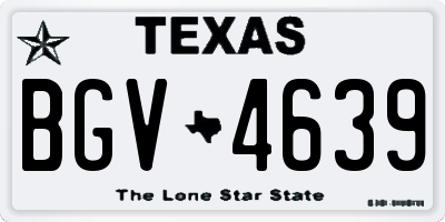 TX license plate BGV4639