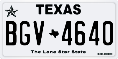TX license plate BGV4640
