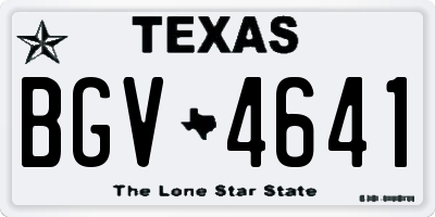 TX license plate BGV4641