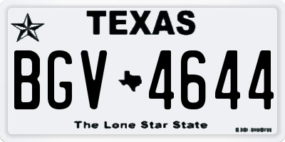 TX license plate BGV4644